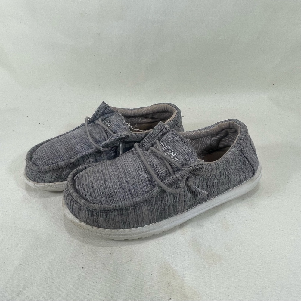 Hey Dude Linen Stone Wally Youth Boys Casual Shoes 130130704 sz: 2